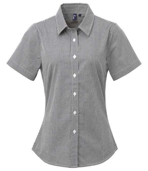 Women&#39;s Microcheck (Gingham) short sleeve cotton shirt