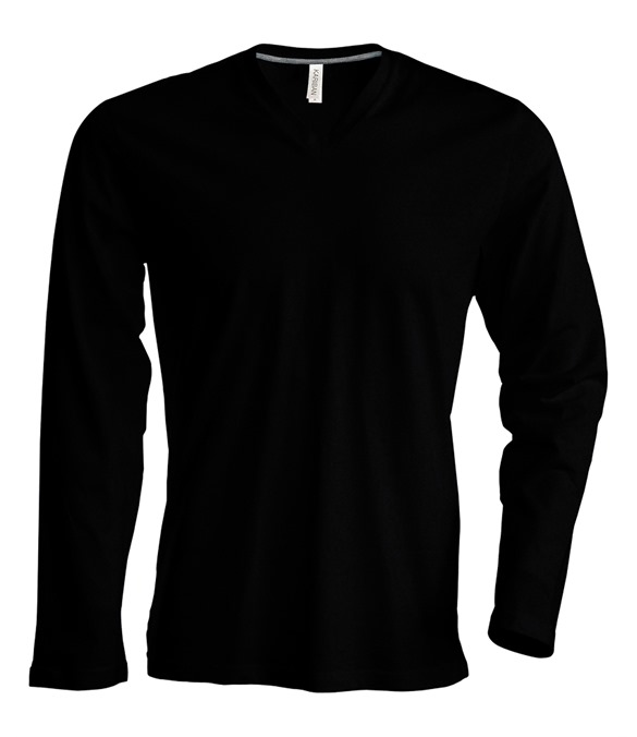 Men&#39;s long-sleeved V-neck T-shirt