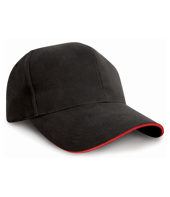 Pro-style heavy cotton cap with sandwich peak