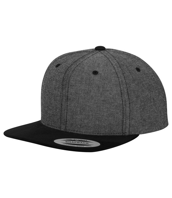 Chambray-suede snapback (6089CH)