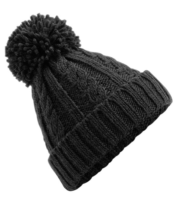 Cable knit melange beanie