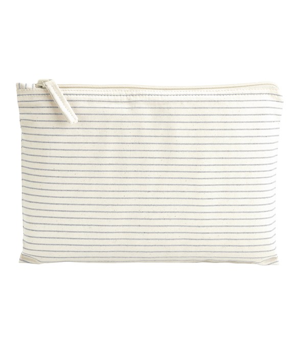 Striped organic accessory pouch