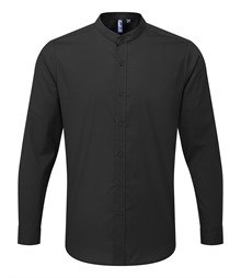 Banded collar grandad long sleeve shirt