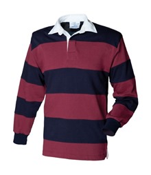 Sewn stripe long sleeve rugby shirt