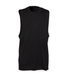 High neck slash armhole vest